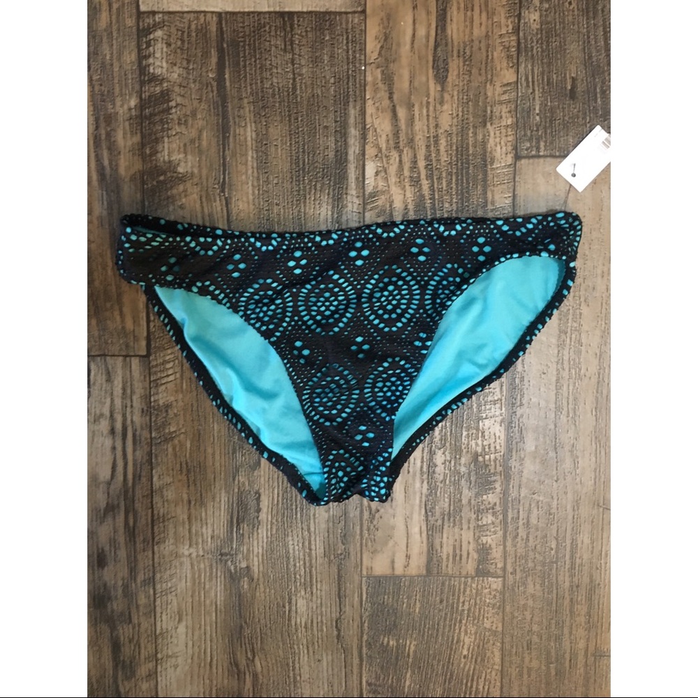 Blue and black bikini bottoms
